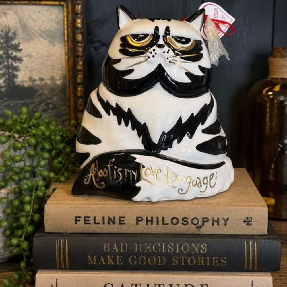 Blue Sky Clayworks “Aloofism Is My Love Language” Cat Figurine